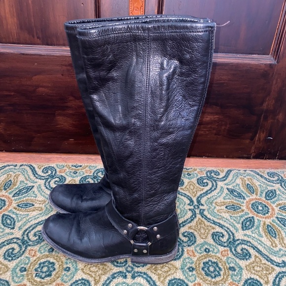 Frye Phillip harness boots Sz 6m black - Picture 3 of 8